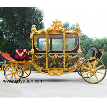 Golden Color Wagon Horse Carriage Buggy Wedding Cart